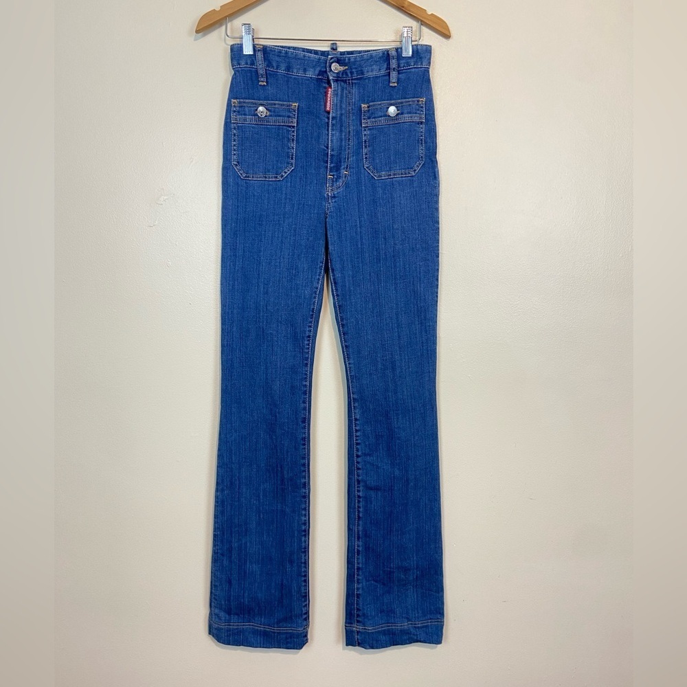 Dsquared2 Italian Denim Bootcut Jeans Italian Size 42 Stretch Made in Italy
